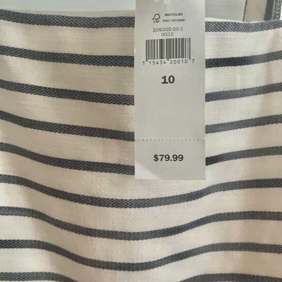 Jcrew blue and white stripe dress size 10 - Picture 2 of 3